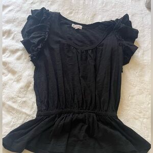 A Goldie Black Ruffled Top